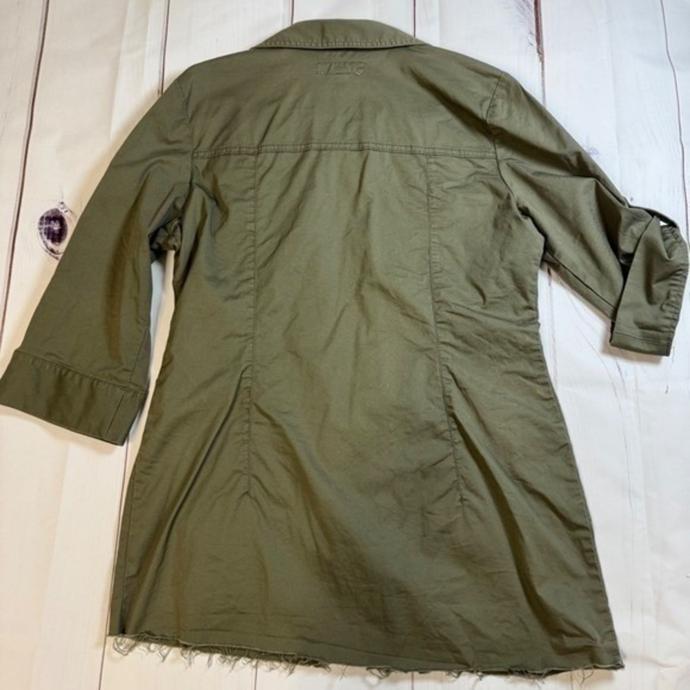 Michael Kors Olive Green Military Style Cardigan/Jacket / 3/4 Sleeves / Size L - Picture 6 of 8